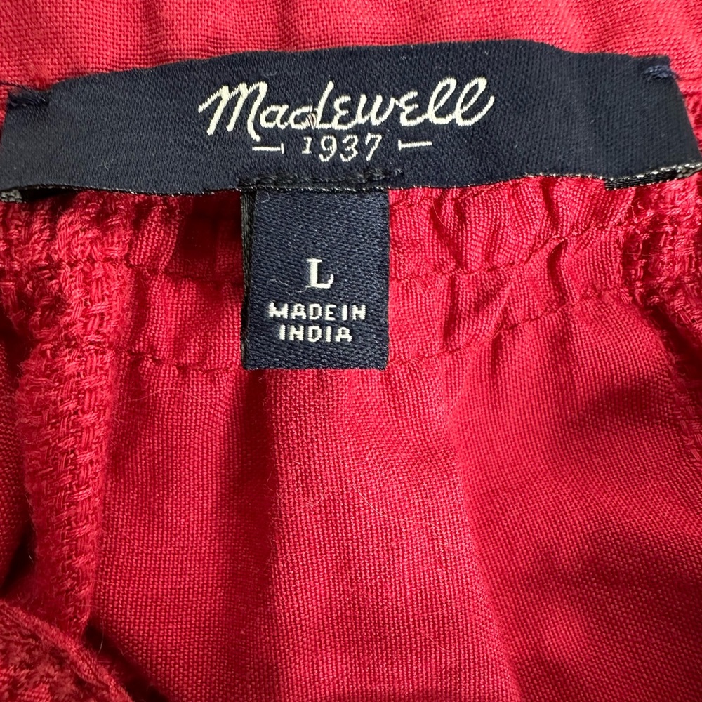 Madewell red embroidered popover with tassel ties - Picture 8 of 13